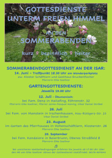 Plakat Gartengottesdienste